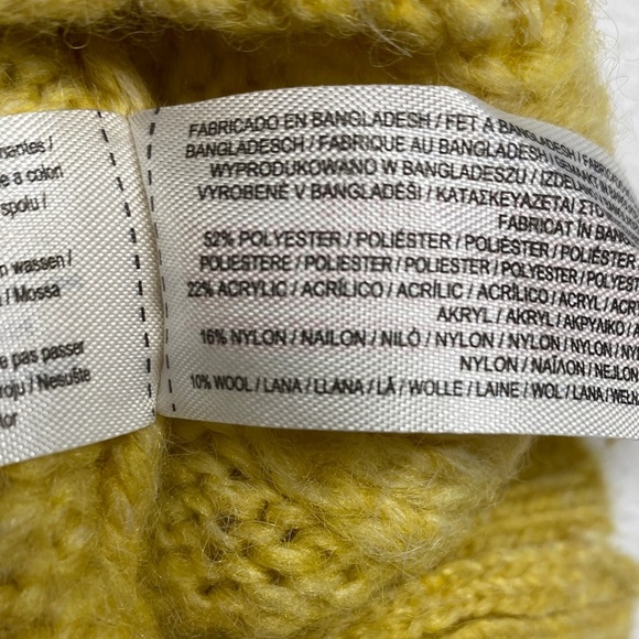 Primark Sweater Oversized Cable Cabincore Knit Bright Yellow Size Medium Large - Picture 7 of 9